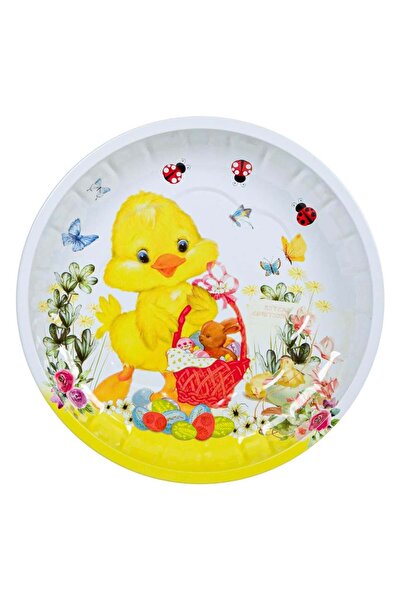 OEM Decorative Metal Plate Chicken Easter Basket Model 26cm