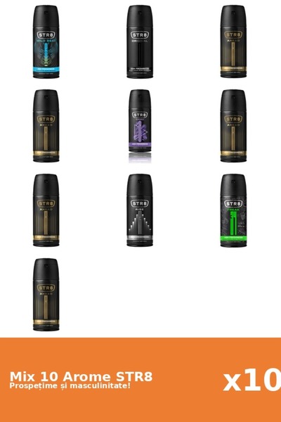 str8 Set 10 Mix STR8: 5x Înainte, 1x FR34K, 1x Joc, 1x Original, 1x Rise, 1x ...