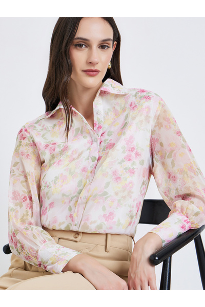 Styli Women Floral Print Long Sleeve Shirt