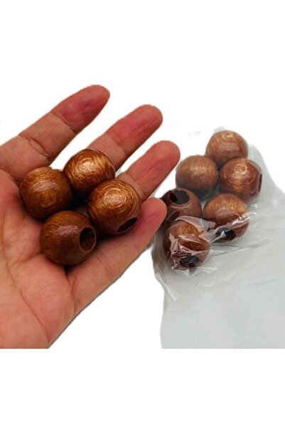 angel çanta aksesuar خرز خشبي دائري 22 ملم لون أسمر 10 قطع