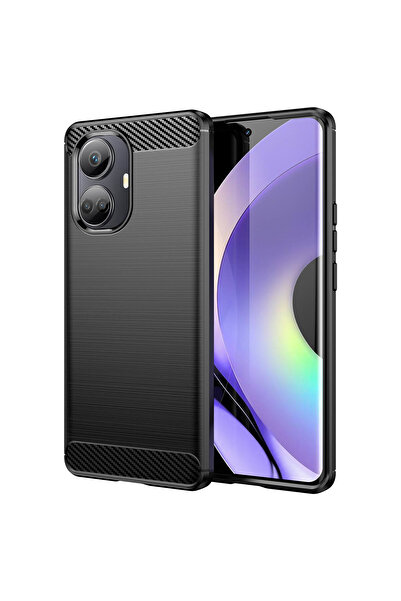 OEM Carcasă flexibilă din carbon pentru Realme 10 Pro Plus - neagră, TPU rezi...