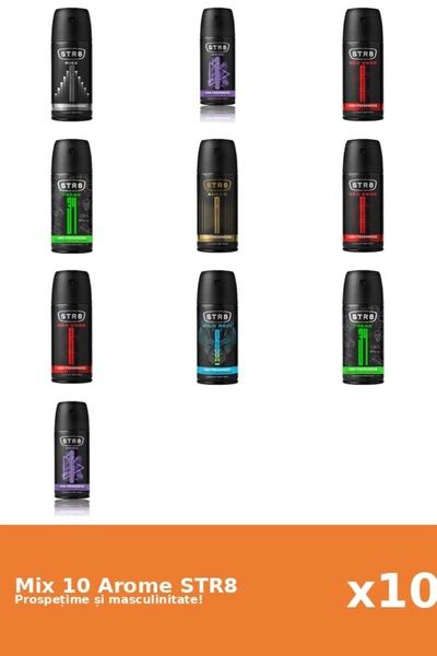 str8 Set 10 Mix STR8: 1x Înainte, 2x FR34K, 2x Joc, 3x Cod Roșu, 1x Ascensiun...