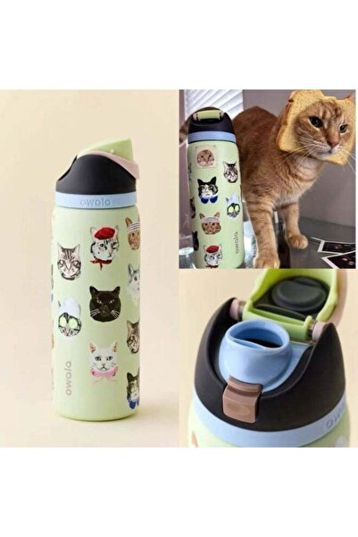 owala زجاجة ماء معزولة من الفولاذ المقاوم للصدأ مع شفاطة، سعة 32 أونصة (0.94 ...