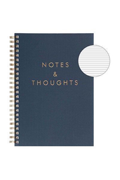 OEM A5 Grey Notebook "Notes & Thoughts" with Spiral & 2 Subjects- 80F