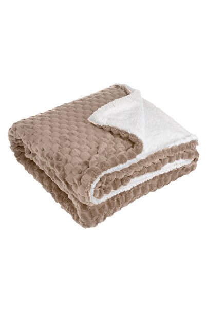 OEM Decorative blanket with white sherpa, popcorn pattern, ultra soft, size 1...