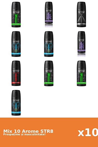str8 Set 10 Mix STR8: 3x FR34K, 2x Game, 1x Red Code, 1x Rise, 3x Wild Beat