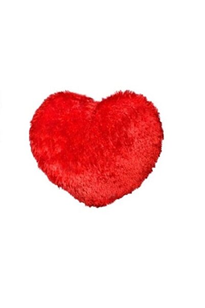 Adratex Heart Pillow, Red Faux Fur, 50 cm