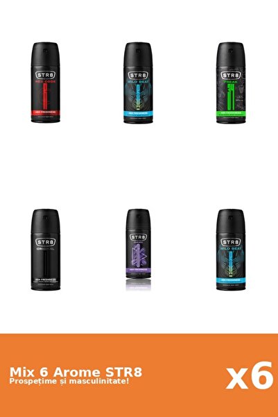str8 Set 6 Mix STR8: 1x FR34K, 1x Joc, 1x Original, 1x Cod Roșu, 2x Wild Beat