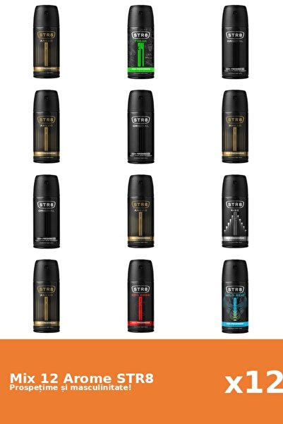 str8 Set 12 Mix STR8: 5x Ahead, 1x FR34K, 3x Original, 1x Red Code, 1x Rise, ...