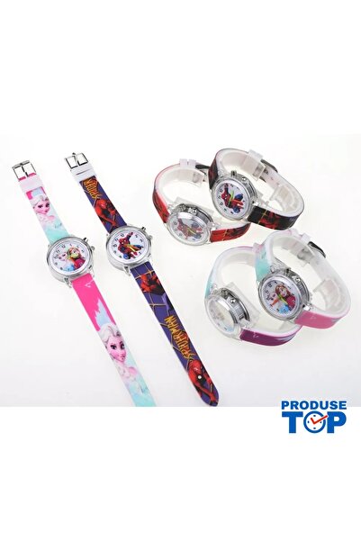 QUARTZ Frozen Girls Watch Round Dial with Lights and Adjustable Red Strap CDQ...