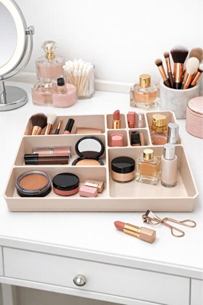 Ark كود 2048 منظم متعدد الأغراض للمجوهرات والمكياج ذو 9 أقسام بلون البودرة