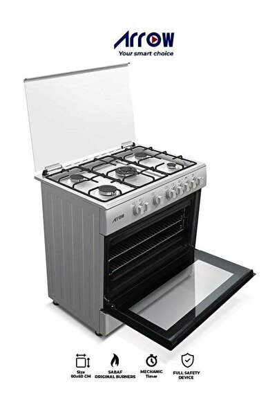 ARROW موقد غاز بخمسة شعلات، مقاس 90 × 60 سم