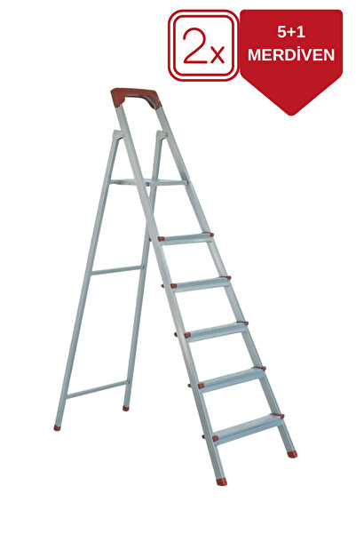 NVT YAPI İNŞAAT 5+1 Basamaklı Ekstra Güçlü Ev Tipi Pratik Merdiven 150 KG TAŞ...