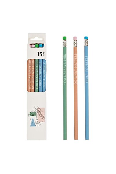 OEM HB Pencils with Pastel Color Eraser Messages - 15pcs
