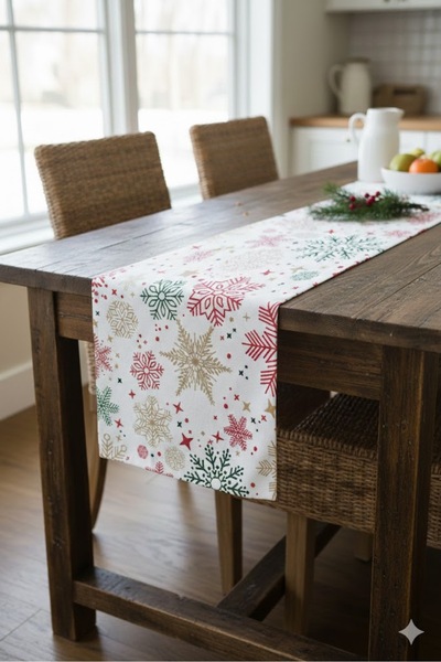 Rona Home Stain-Resistant Quality Fabric Runner - Stylish Table Runner with S...
