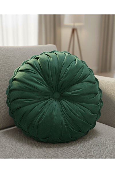 REDTAG Green Textured Round Cushion