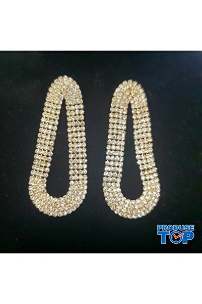 Produse.Top Elegant Golden Earrings with Rhinestones CW60