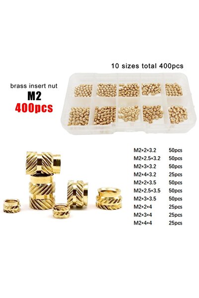 Choice3 مجموعة صواميل تثبيت نحاسية M2 (400 قطعة) M1.4 M1.6 M2 M2.5 M3 M4 M5 M...