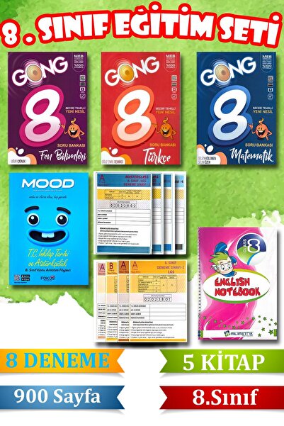 Harika Kitap 8. Sınıf LGS Eğitim Seti - 5 Kitap + 8 Deneme - 900 Sayfa - Mate...