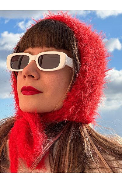 daldandala Kırmızı merino yün tüylü bone başlık