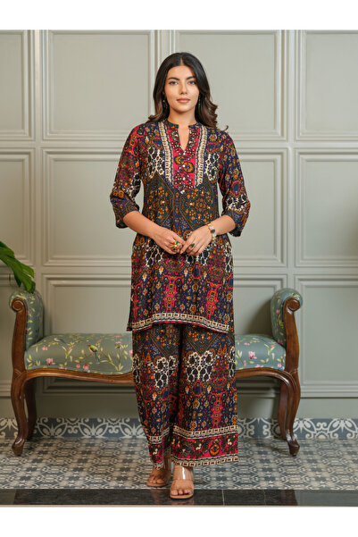 DW By Styli Women Ajrak Printed Top and Palazzos Co-Ords