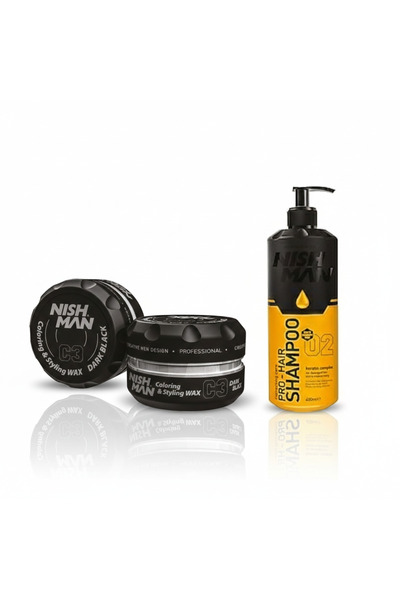 NISHMAN C3 BEYAZ SAÇ BOYAYAN ŞEKİLLENDİRİCİ WAX 100 ml 3 ADET 400 ML TUZSUZ Ş...