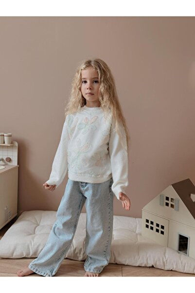 CARLA MARA Girl's Knitwear Top and Denim Pants Top and Bottom Set