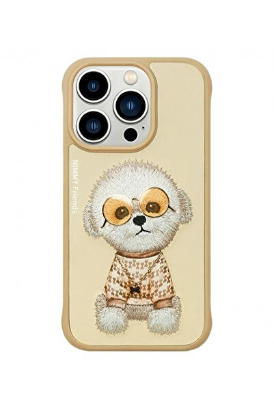 Nimmy iPhone 16 Pro Max Uyumlu | 3D Nakışlı Zincir ve Gözlük Detaylı Köpek De...