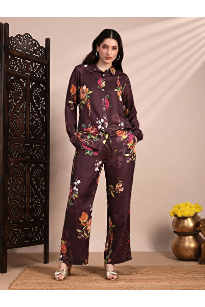 Globus By Styli Women Floral Collared Shirt and Trousers Co-Ords