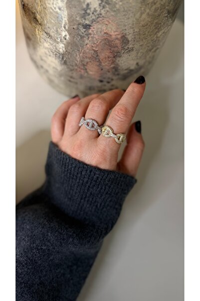 Finery by Nerrs Inlaid Zircon Stone Brand Ring (Free Size, No Number)