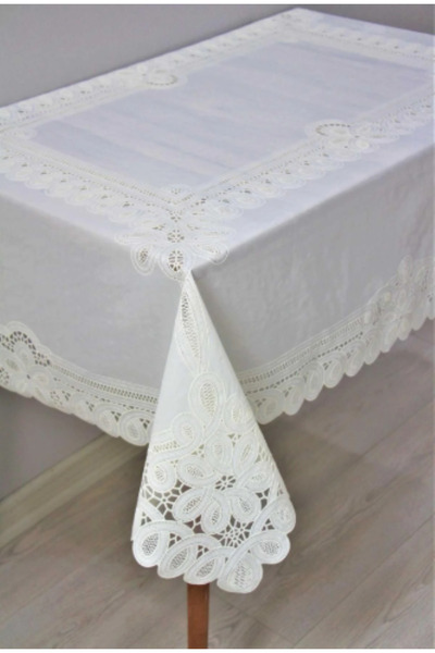 Cardea Home Collection Ready Lace Look Erasable PVC Oilcloth Table Cloth Chain