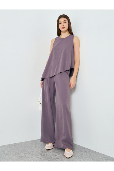 Styli Women Asymmetric Hem Top and Pants Co-Ords