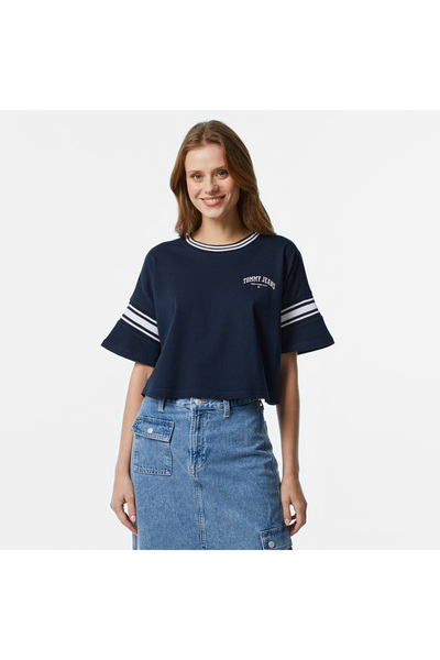 Tommy Hilfiger Tommy Jeans Varsity Kadın Mavi T-Shirt