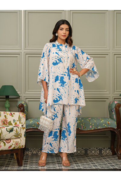 DW By Styli Women Tie-Dye Print Tunic and Trousers Co-Ords