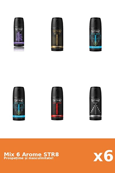 str8 Set 6 Mix STR8: 1x Ahead, 1x Game, 1x Red Code, 1x Rise, 2x Wild Beat