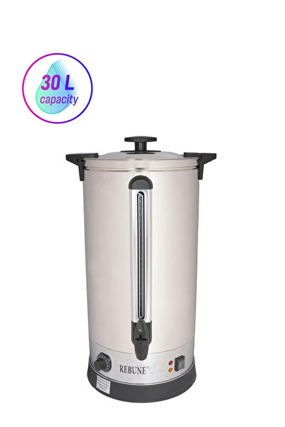 rebune غلاية ماء كهربائية من الفولاذ المقاوم للصدأ، سعة 30 لترًا، بقدرة 2500 ...