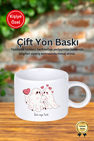Kişiye Özel Aşık Hayaletler Tasarımlı Motto Fincan