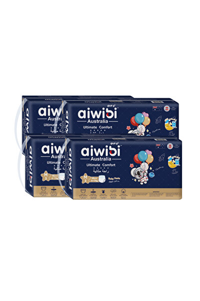 Aiwibi سراويل أطفال مريحة للغاية، مقاس 3، 192 قطعة - عبوة من 4 قطع