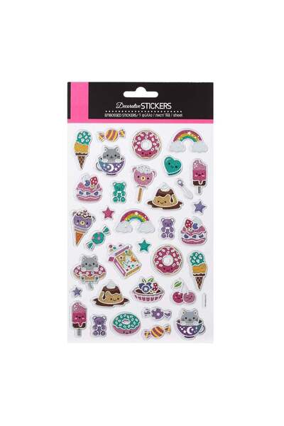 OEM Autocolante Inghetate Donuts Bomboane cu Glitter - 34buc