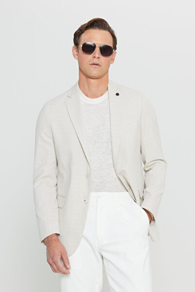 ALTINYILDIZ CLASSICS Jachetă blazer pentru bărbați, bej, slim fit dar, croial...