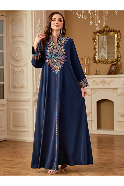 Take Two By Styli Women Embroidered Long Sleeve Jalabiya