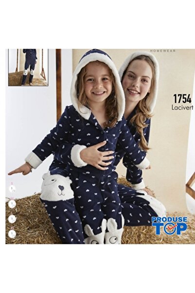 Produse.Top Navy Blue Cocolino Jumpsuit with Hood and Pockets