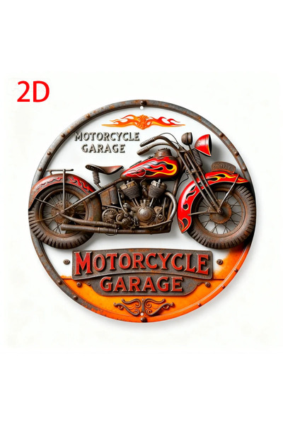 HELLOYOUNG 20X20CM TYA67407-06 2D Vintage Round Aluminum Sign - Retro Metal T...