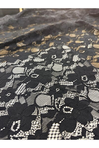 METERİAL قماش دانتيل قماش قابل للتمدد بعرض 145 سم، دانتيل مرن وشفاف بنمط زهور...