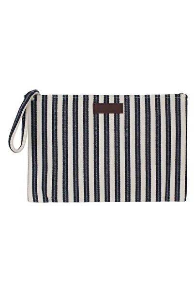 OEM Палитра сенки за очи в екрю синьо раирано с дръжка 32x22 см