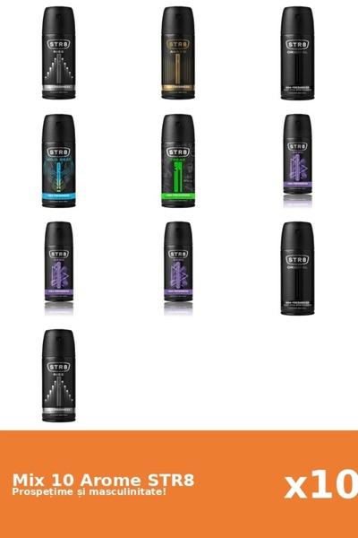 str8 Set 10 Mix STR8: 1x Ahead, 1x FR34K, 3x Game, 2x Original, 2x Rise, 1x W...