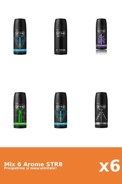str8 Set 6 Mix STR8: 1x FR34K, 1x Game, 1x Original, 1x Rise, 2x Wild Beat