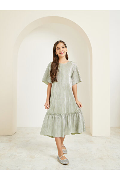 Styli فستان بليسيه بخصر منخفض للفتيات المراهقات