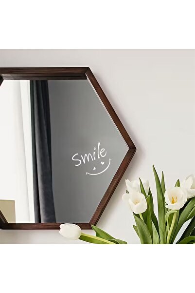 ÖZGÜL REKLAM Gülümse Smile Ayna yazısı Sticker, Cam Kapı ve Duvar Ev, Banyo, ...