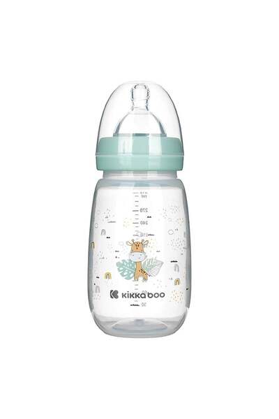 OEM Biberon din Pastic cu Tetina din Silicon Verde Menta Girafa Kikka Boo 310ml